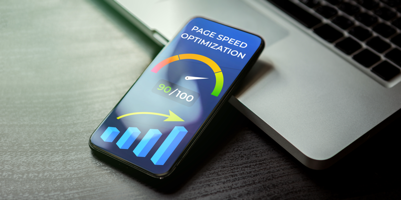 Mobile phone displaying fast launch speed, symbolizing optimized web design and SEO by Mr. BusinessBuilder in Helena, MT.