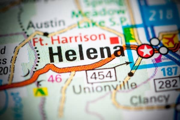 Map of Montana centered on Helena, representing Mr. BusinessBuilder’s web design and local SEO service area