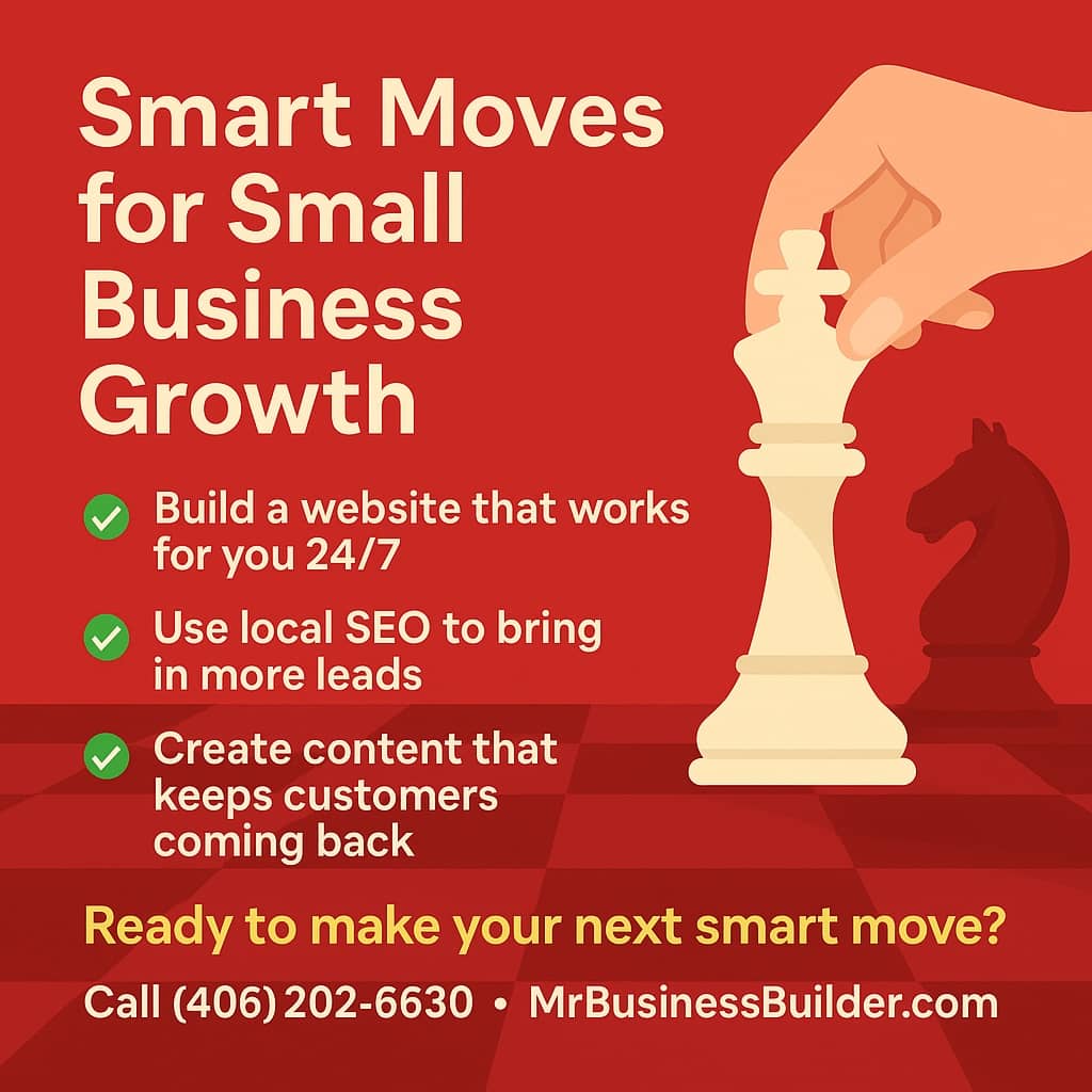 Smart moves for small business growth with Mr. BusinessBuilder — Helena, MT web design and SEO services.