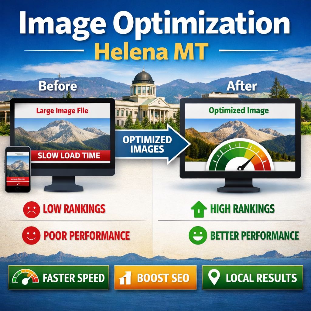 Image Optimization Helena MT example showing faster website speed and improved SEO performance
