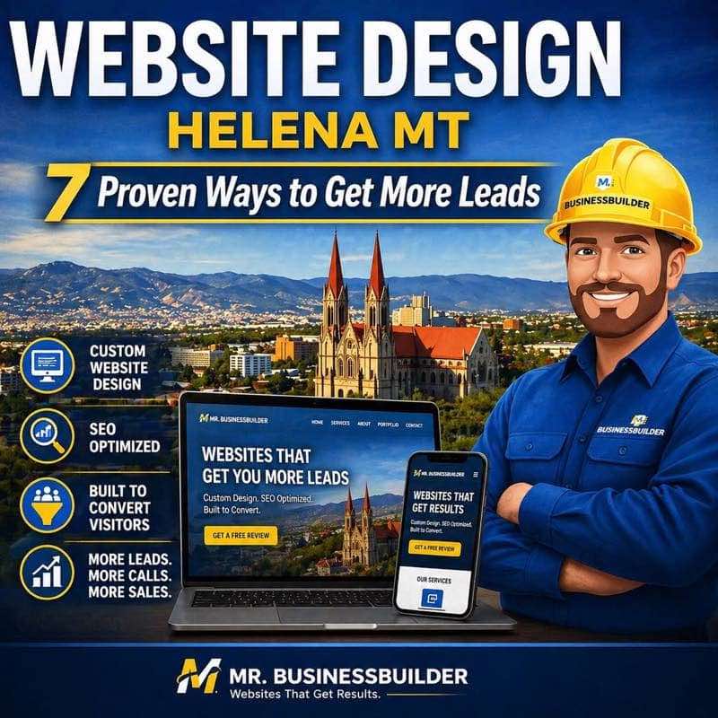 Website Design Helena MT by Mr. BusinessBuilder showing SEO-optimized websites built to generate more leads and customer calls